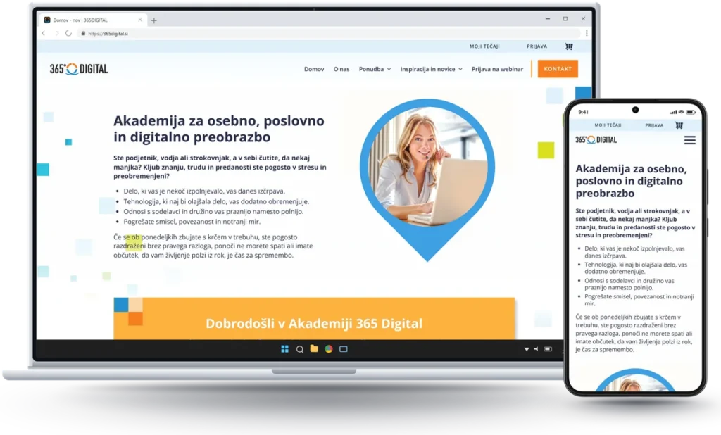 The 365 DIGITAL website on a laptop and a phone